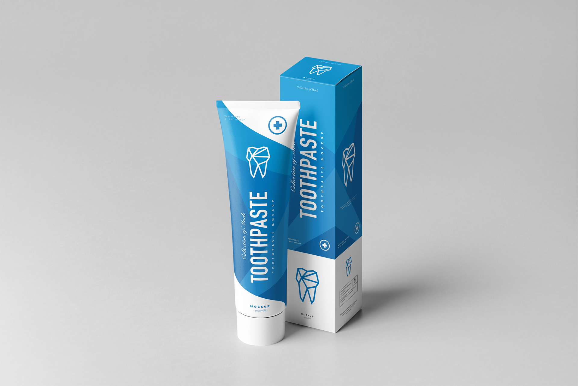 逼真牙膏包装盒设计展示样机模板 Toothpaste Mockup_img_2