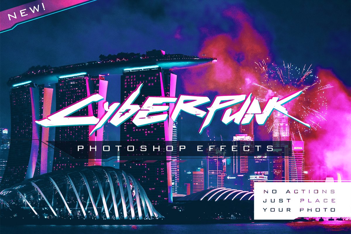 赛博朋克风格照片后期处理效果PS动作 Cyberpunk | Photoshop Effects_img_2