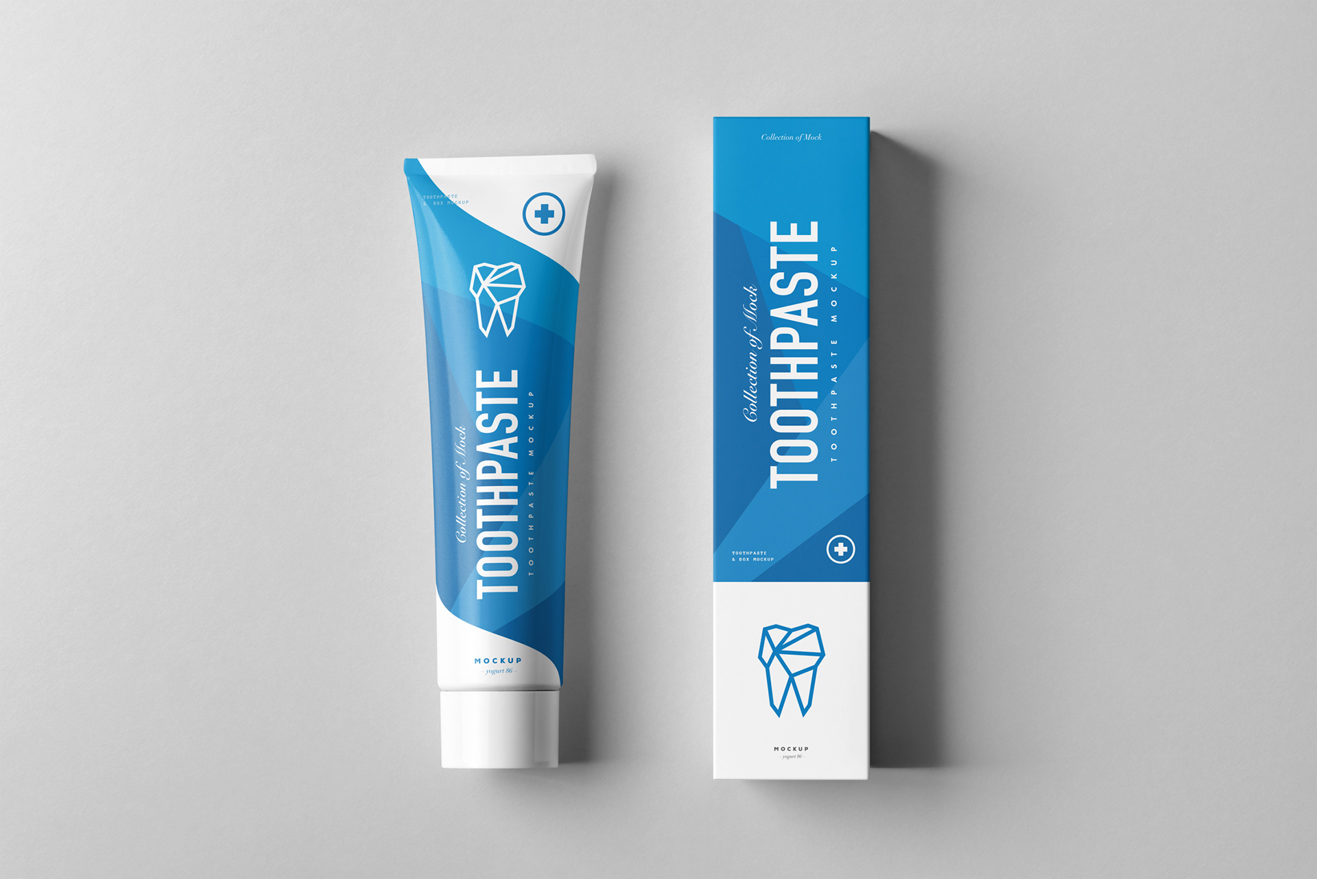 逼真牙膏包装盒设计展示样机模板 Toothpaste Mockup_img_2