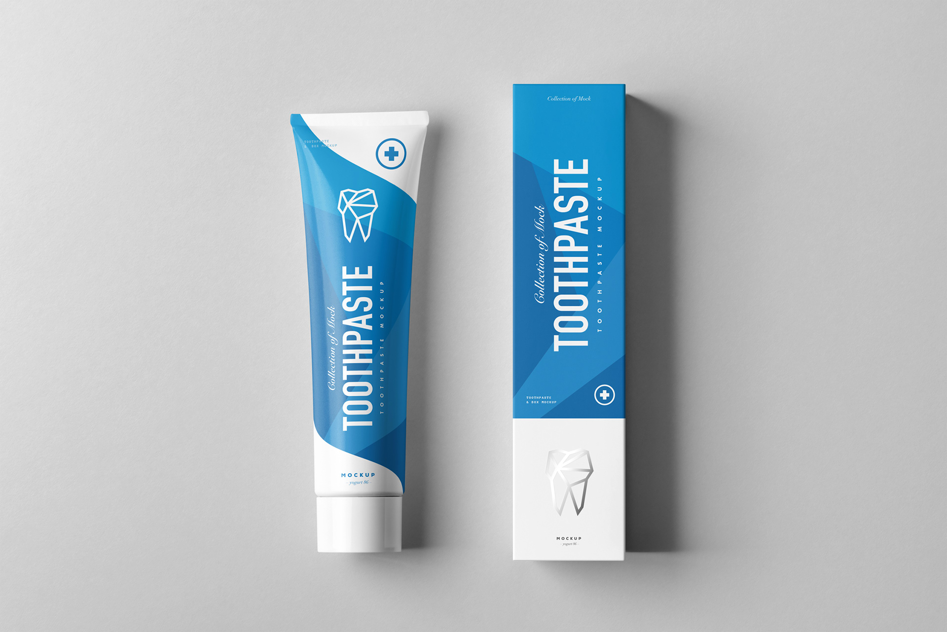 逼真牙膏包装盒设计展示样机模板 Toothpaste Mockup_img_2