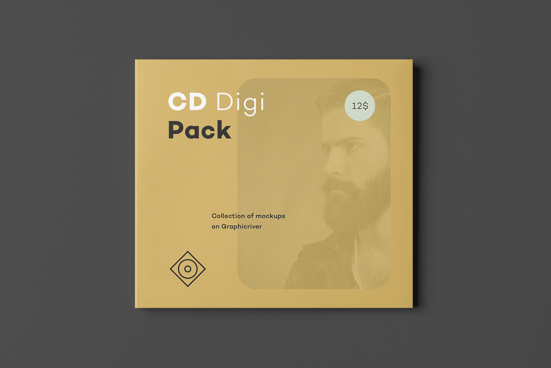 复古风格CD包装盒外观设计展示样机模板 CD Digi Pack Mockup 3_img_2