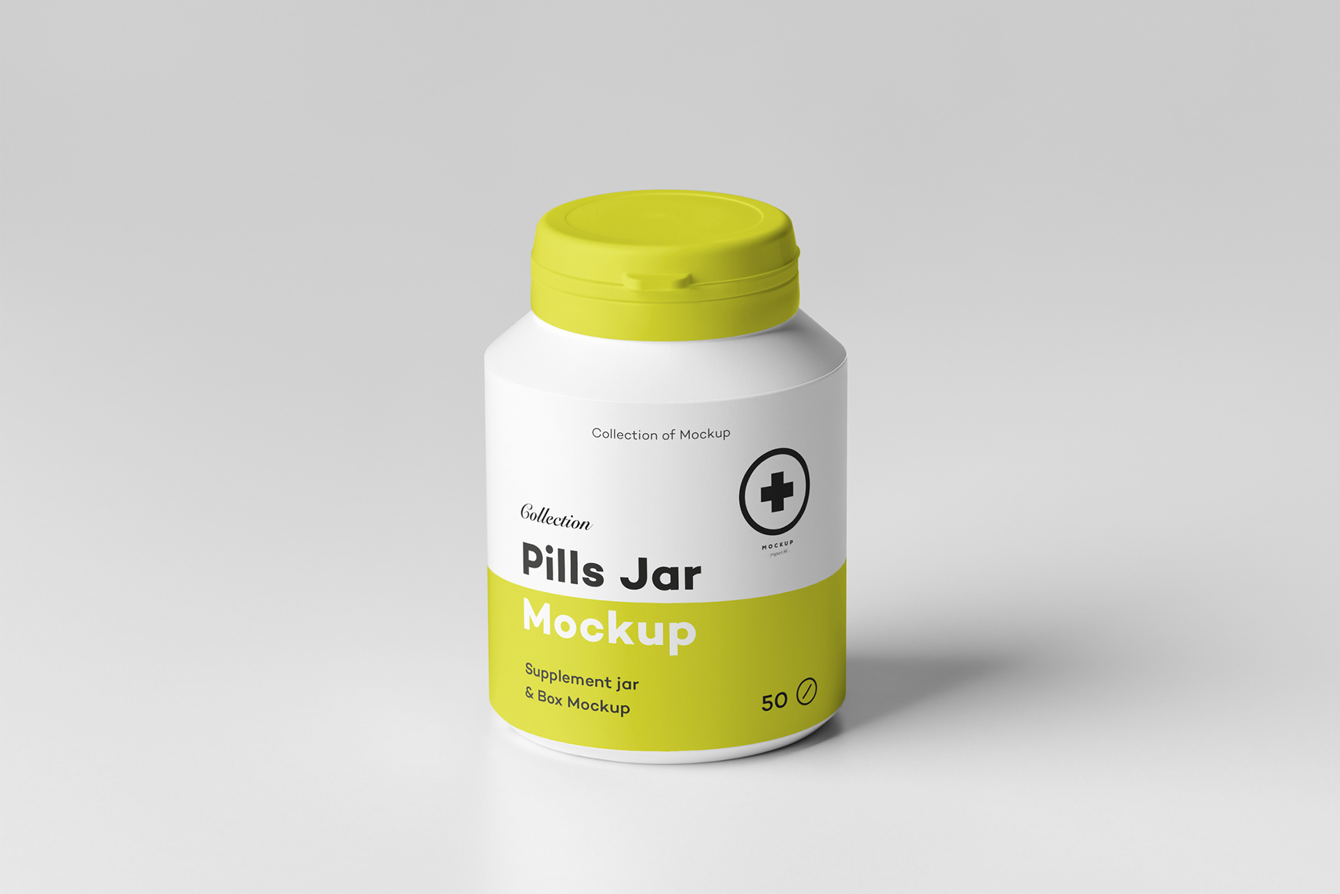 逼真医疗塑料药瓶包装盒设计展示样机模板 Pills Jar Mockup_img_2