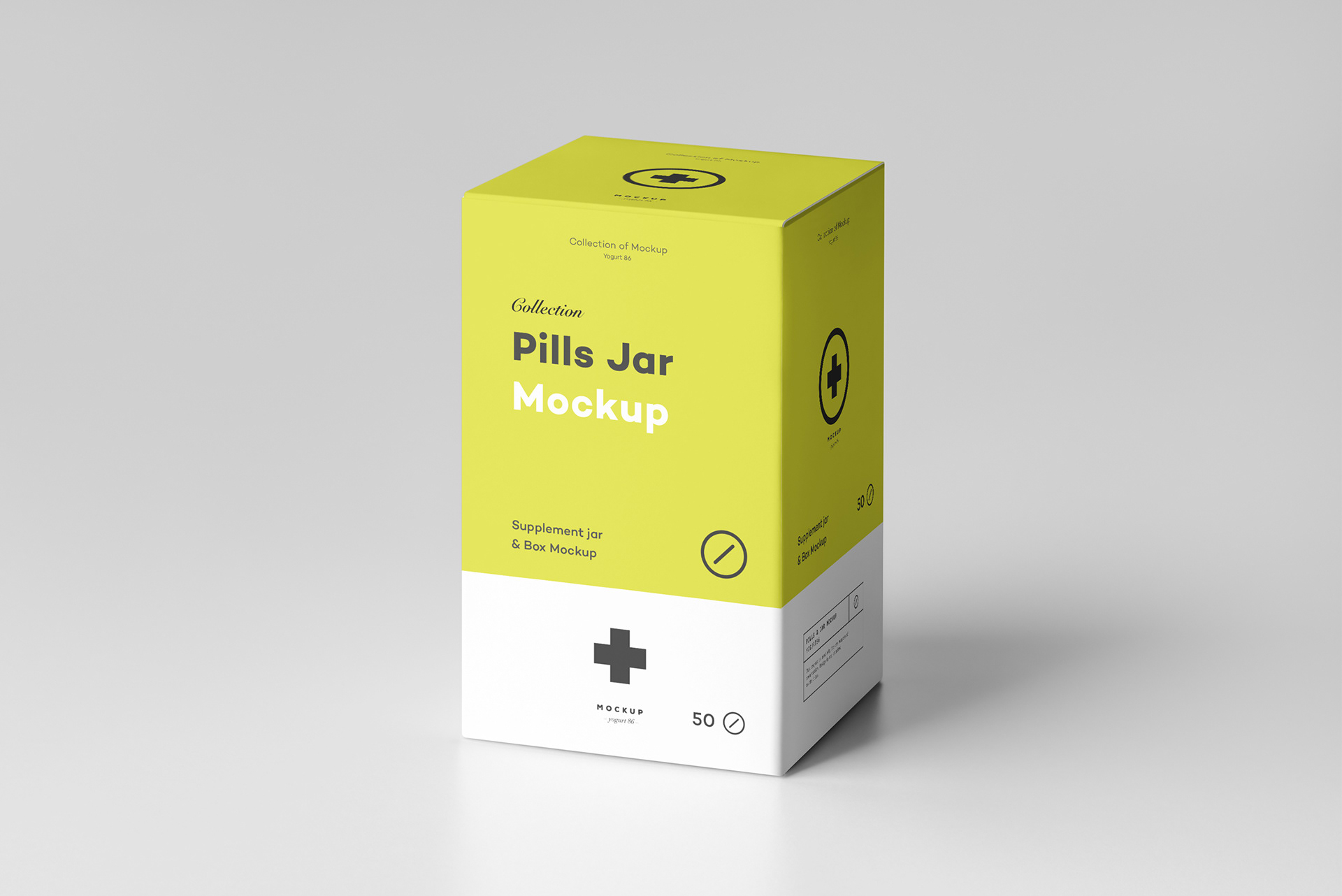 逼真医疗塑料药瓶包装盒设计展示样机模板 Pills Jar Mockup_img_2