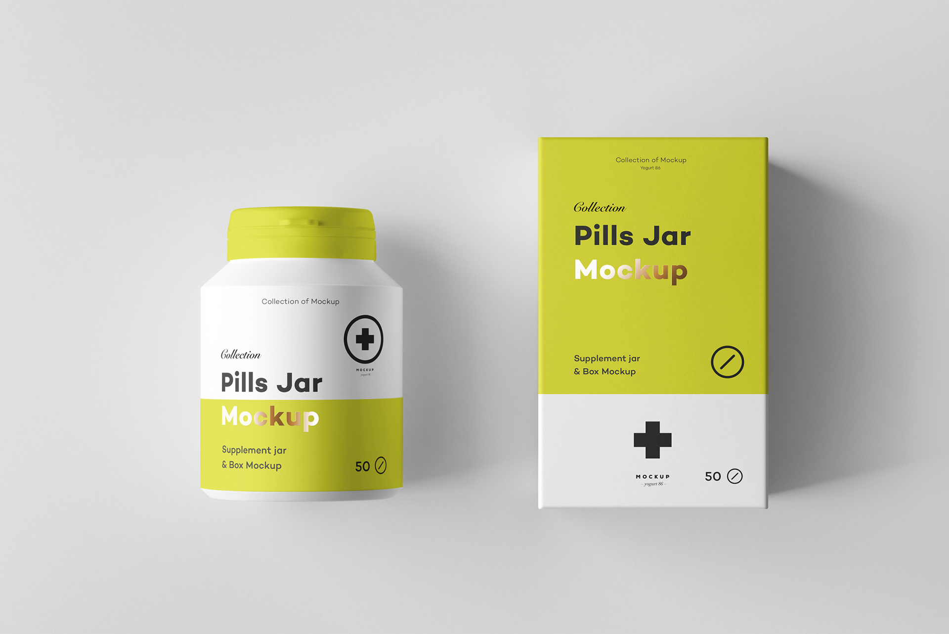 逼真医疗塑料药瓶包装盒设计展示样机模板 Pills Jar Mockup_img_2