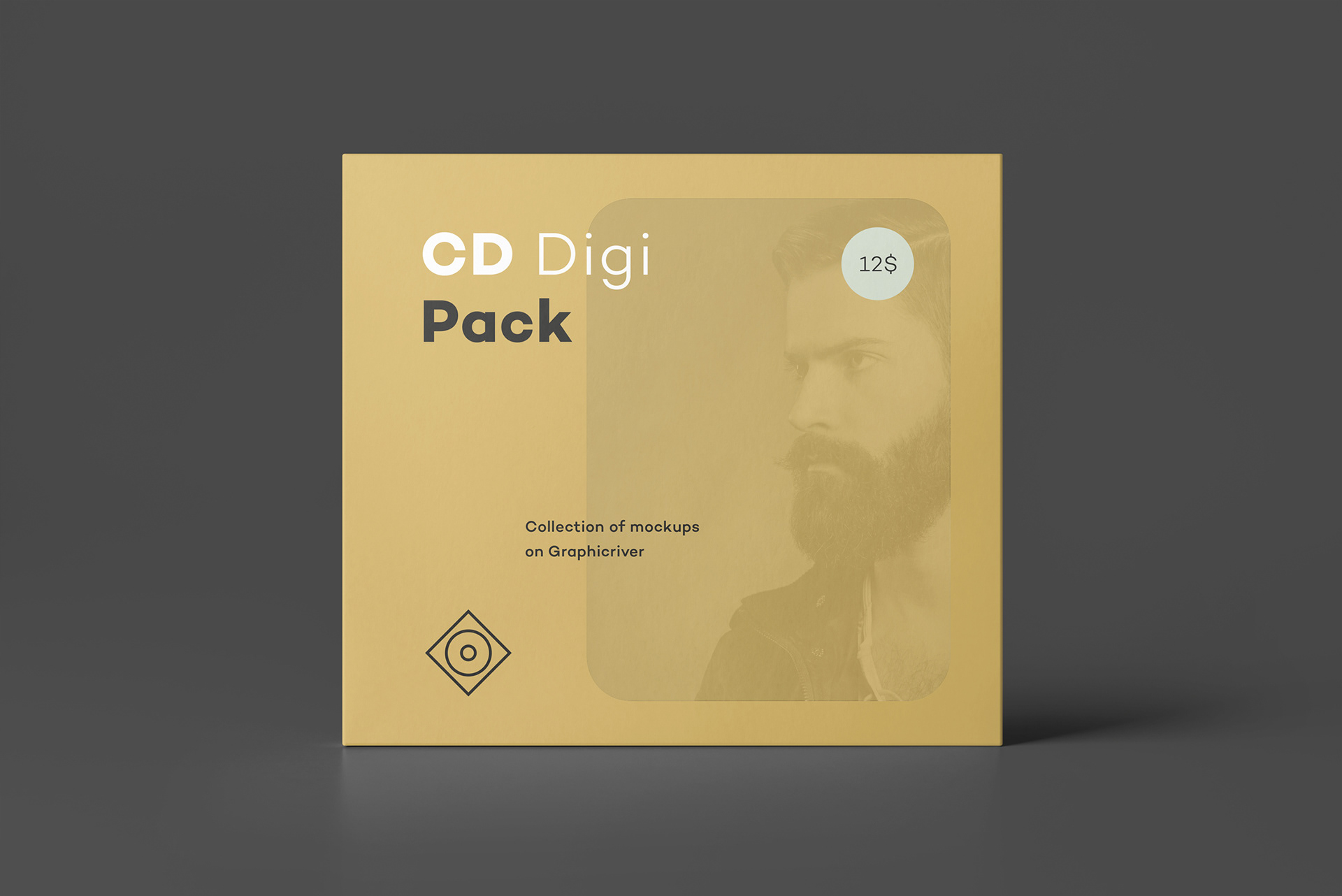 复古风格CD包装盒外观设计展示样机模板 CD Digi Pack Mockup 3_img_2