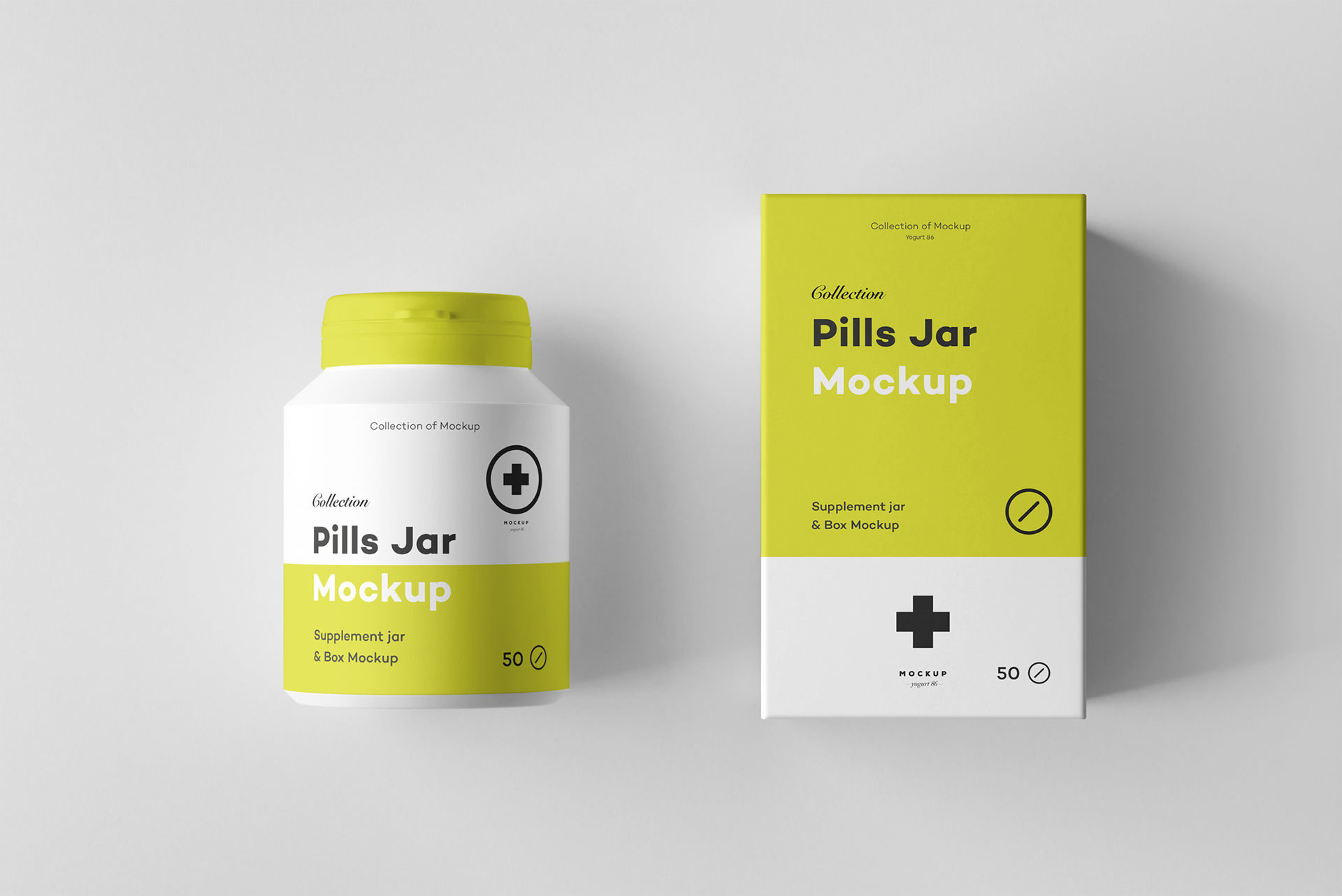 逼真医疗塑料药瓶包装盒设计展示样机模板 Pills Jar Mockup_img_2