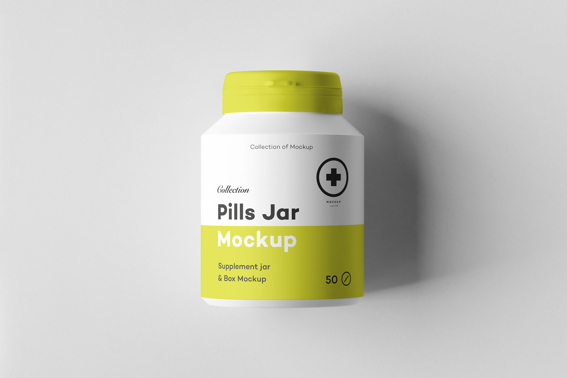 逼真医疗塑料药瓶包装盒设计展示样机模板 Pills Jar Mockup_img_2