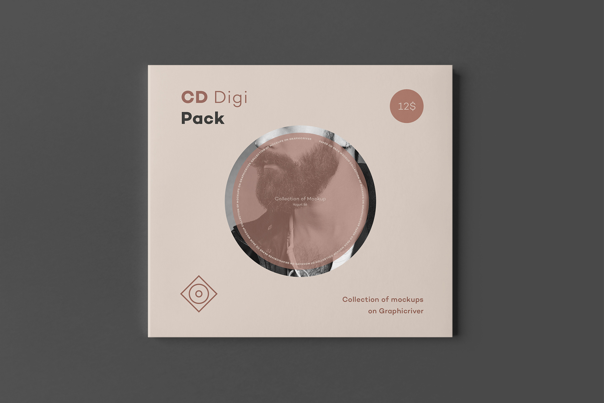 复古风潮流CD包装盒设计展示样机模板 CD DigiPack Mockup 2_img_2