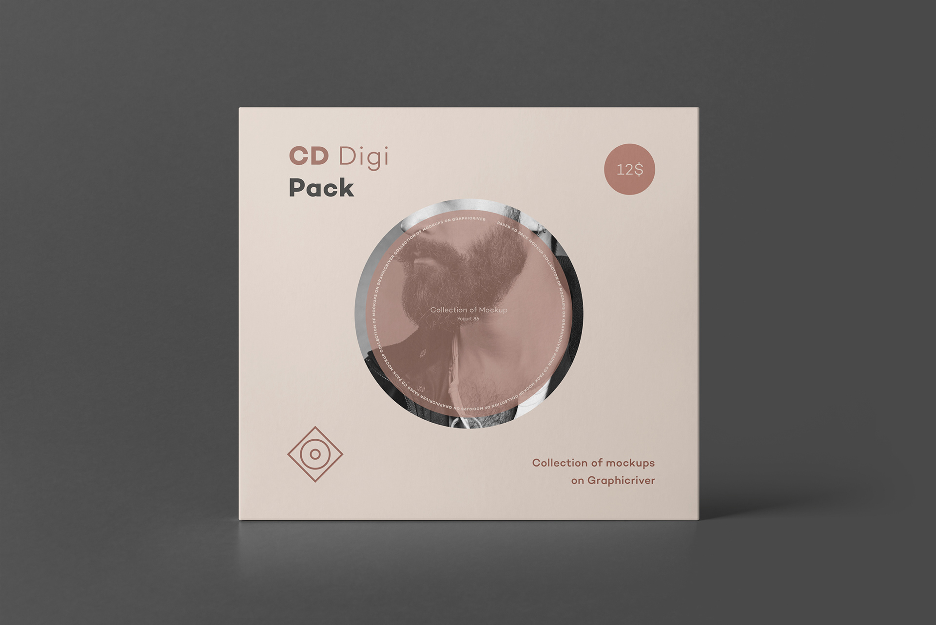 复古风潮流CD包装盒设计展示样机模板 CD DigiPack Mockup 2_img_2