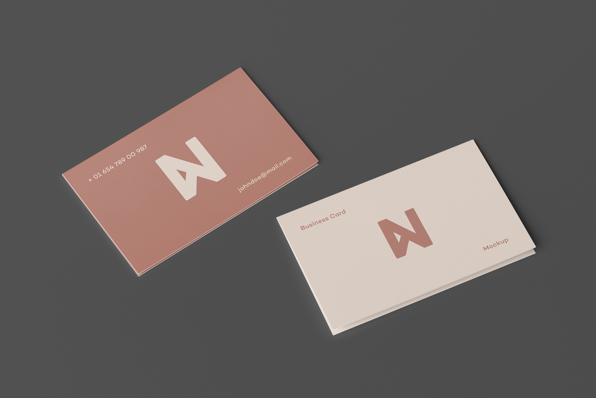 折页商务名片卡片设计展示样机模板 Bi-Fold Business Card Mockup_img_2