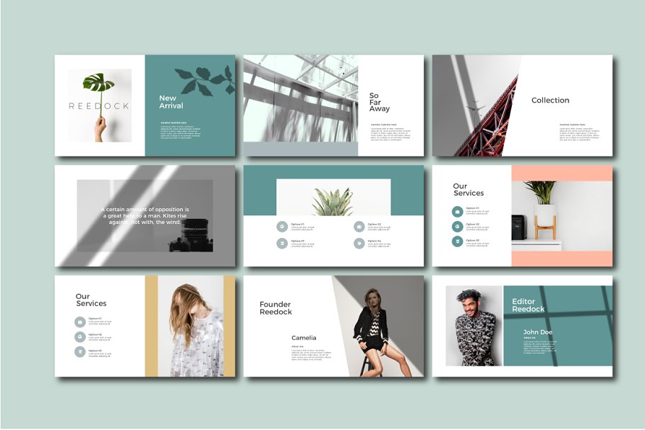 多用途设计作品集PPT演示文稿模板 Reedock | Powerpoint Template_img_2