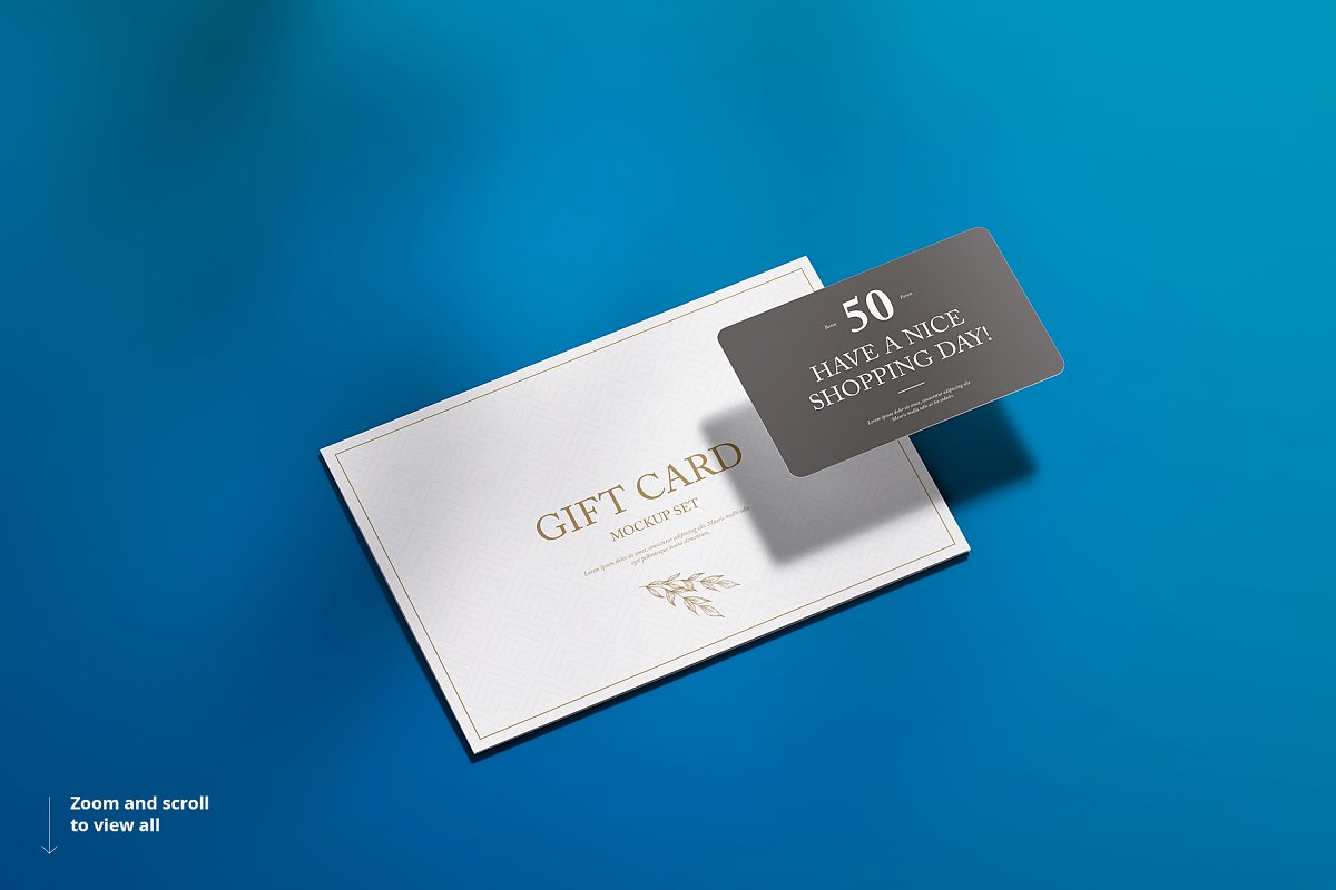 8款高质量塑料礼品卡银行卡设计展示样机模板 Gift Card Mockup Set_img_2