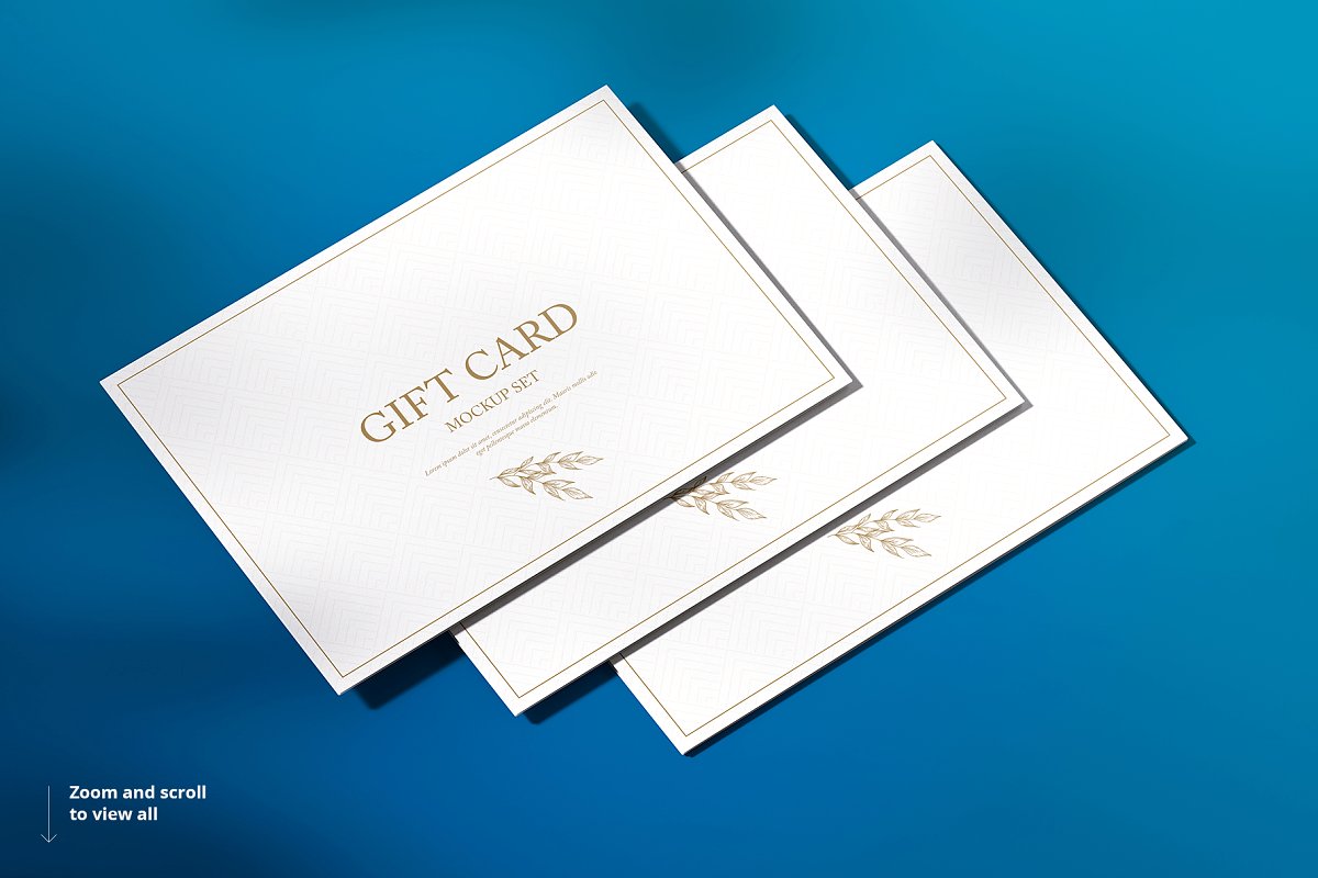 8款高质量塑料礼品卡银行卡设计展示样机模板 Gift Card Mockup Set_img_2