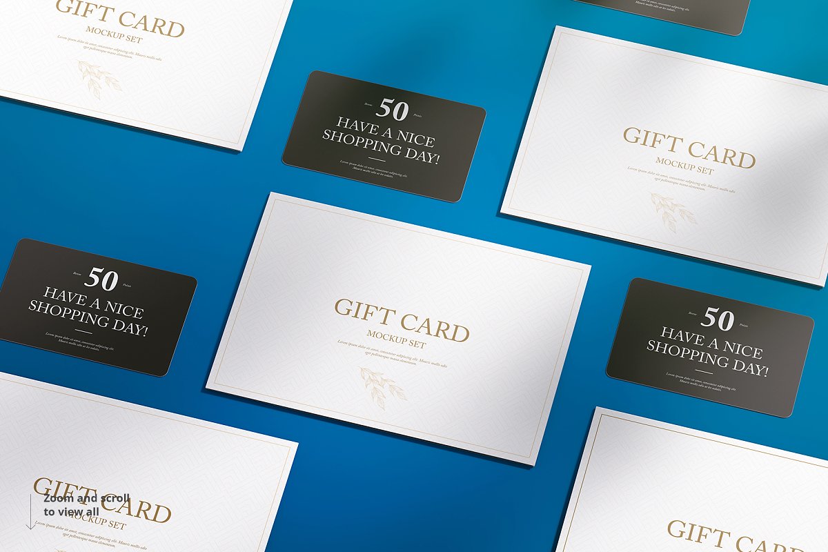 8款高质量塑料礼品卡银行卡设计展示样机模板 Gift Card Mockup Set_img_2