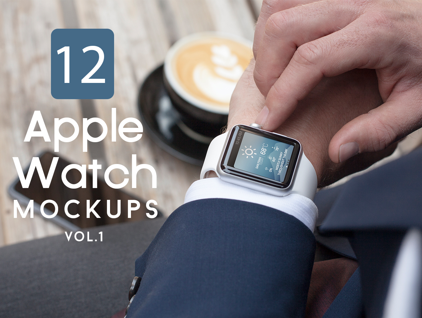 12个高质量苹果Apple Watch手表样机模板 Apple Watch Mockups_img_2