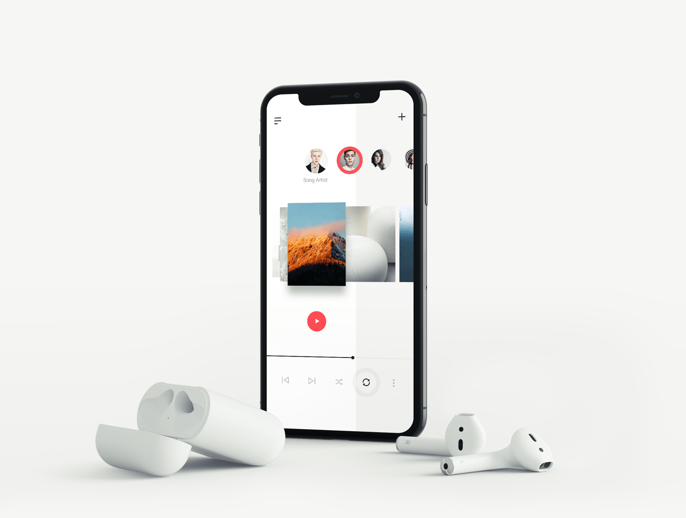 苹果iPhone X & Apple Earpod展示样机模板 iPhone X & Apple Earpod mockup_img_2