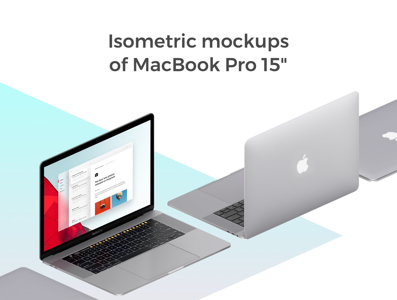 等距15英寸苹果MacBook Pro笔记本电脑样机模板 Isometric MacBook Pro 15"_img_2