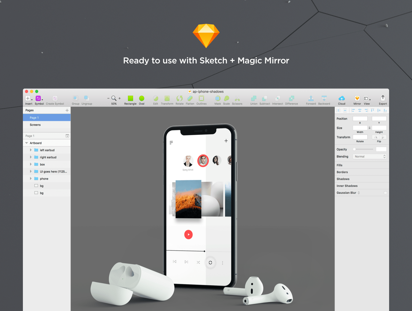苹果iPhone X & Apple Earpod展示样机模板 iPhone X & Apple Earpod mockup_img_2