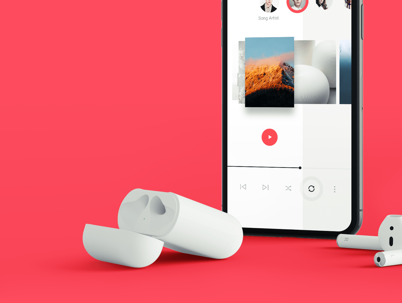 苹果iPhone X & Apple Earpod展示样机模板 iPhone X & Apple Earpod mockup_img_2