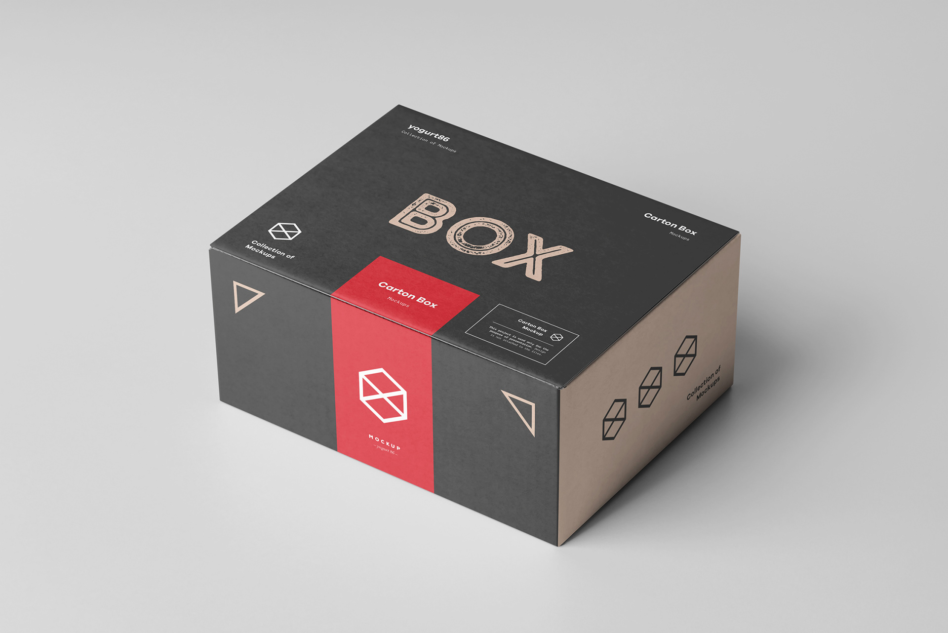 瓦楞纸产品包装箱外观设计展示样机模板素材 Carton Box Mock-up 135x105x60​​​​​​​_img_2