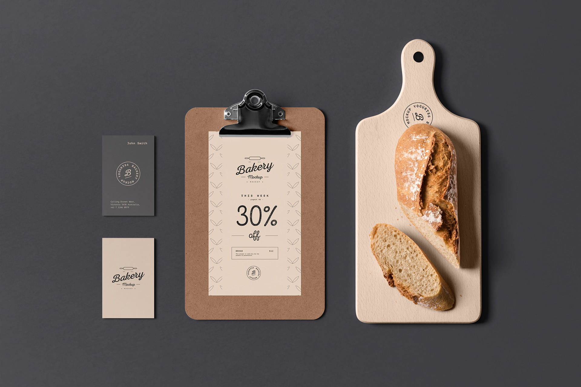 8个面包店品牌VI设计展示样机模板素材 Bakery Branding Mock-up_img_2