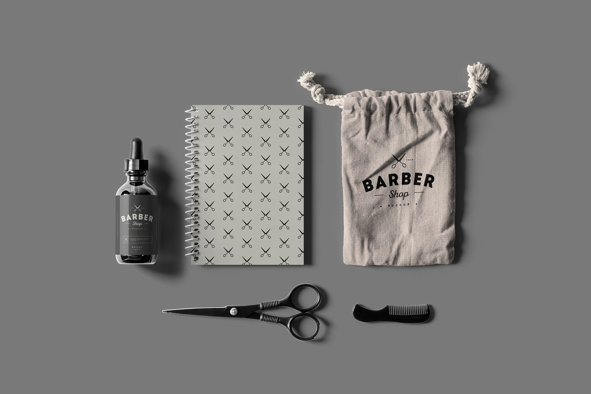 理发店品牌VI设计展示样机模板素材 Barber Shop Branding Mock-up_img_2