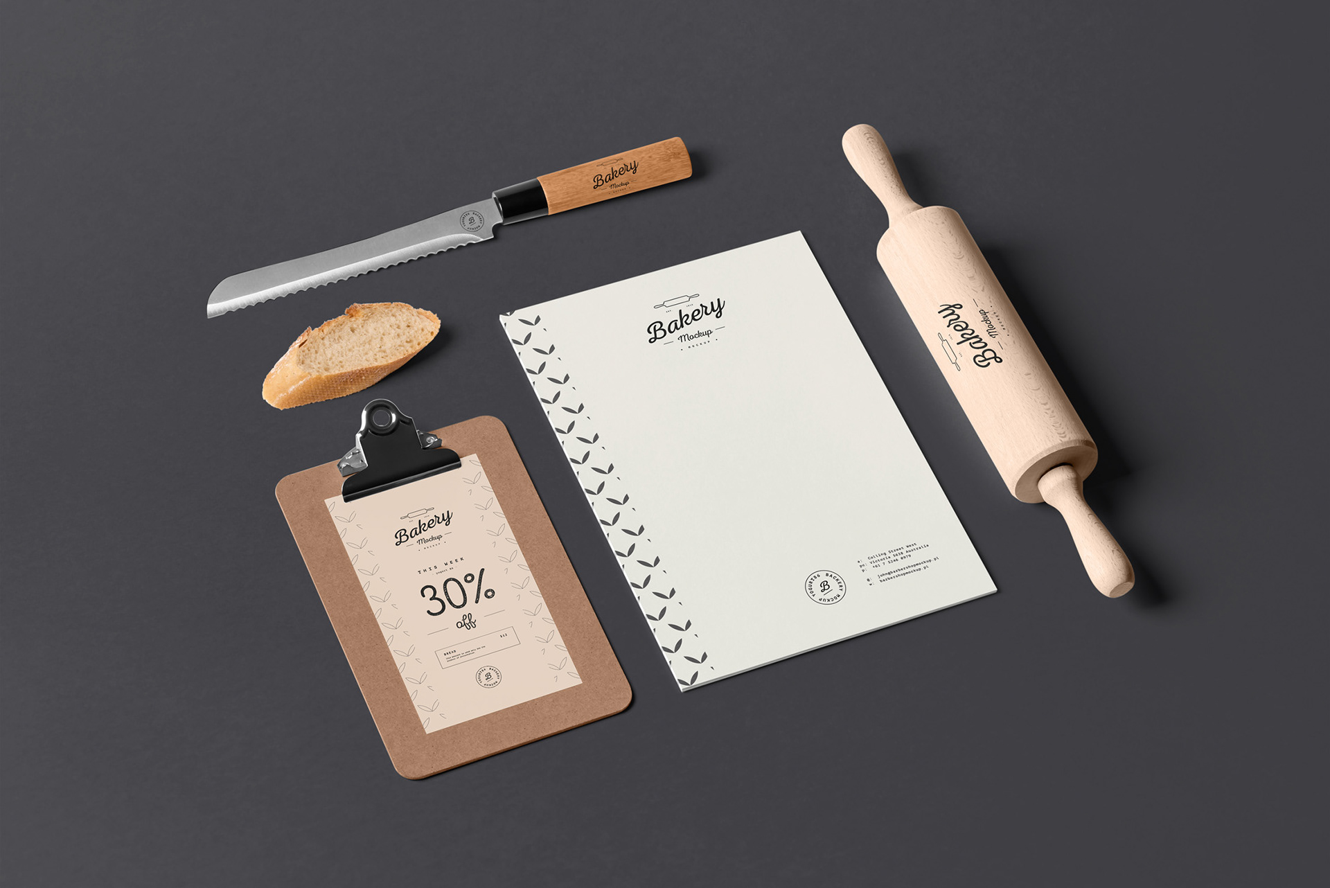 8个面包店品牌VI设计展示样机模板素材 Bakery Branding Mock-up_img_2