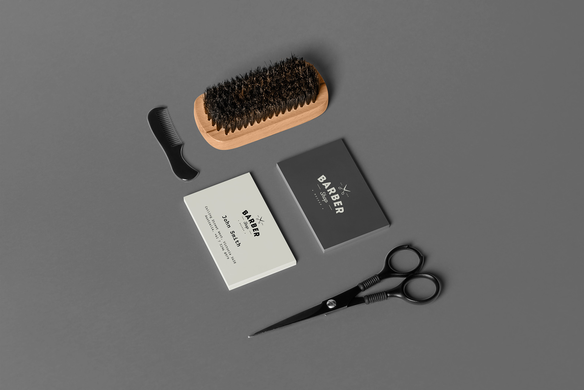 理发店品牌VI设计展示样机模板素材 Barber Shop Branding Mock-up_img_2