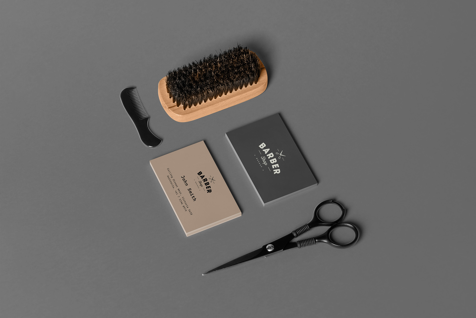 理发店品牌VI设计展示样机模板素材 Barber Shop Branding Mock-up_img_2