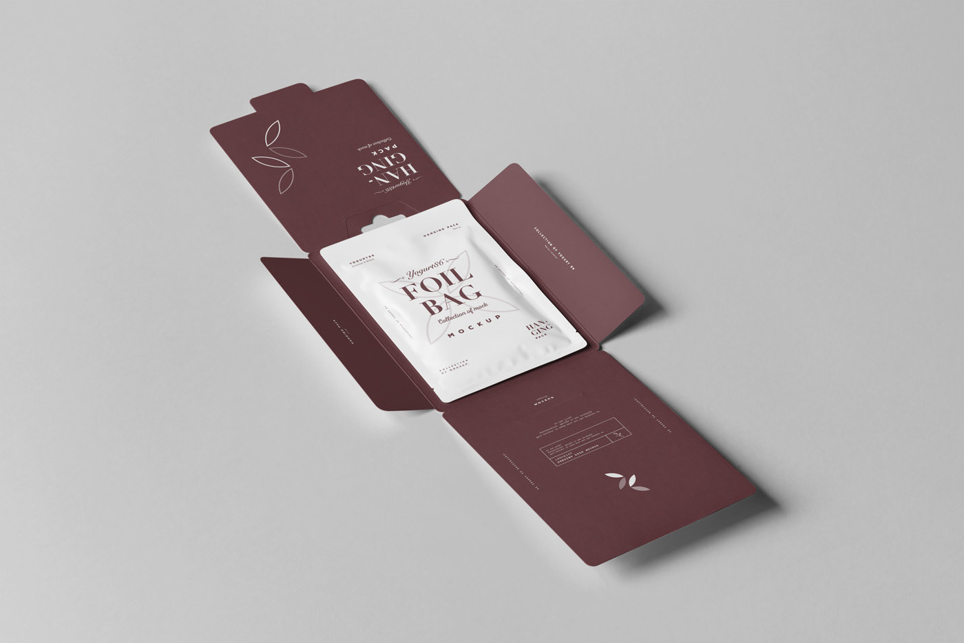 面膜包装袋产品包装盒外观设计展示样机模板素材 Hanging Pack Mockup_img_2