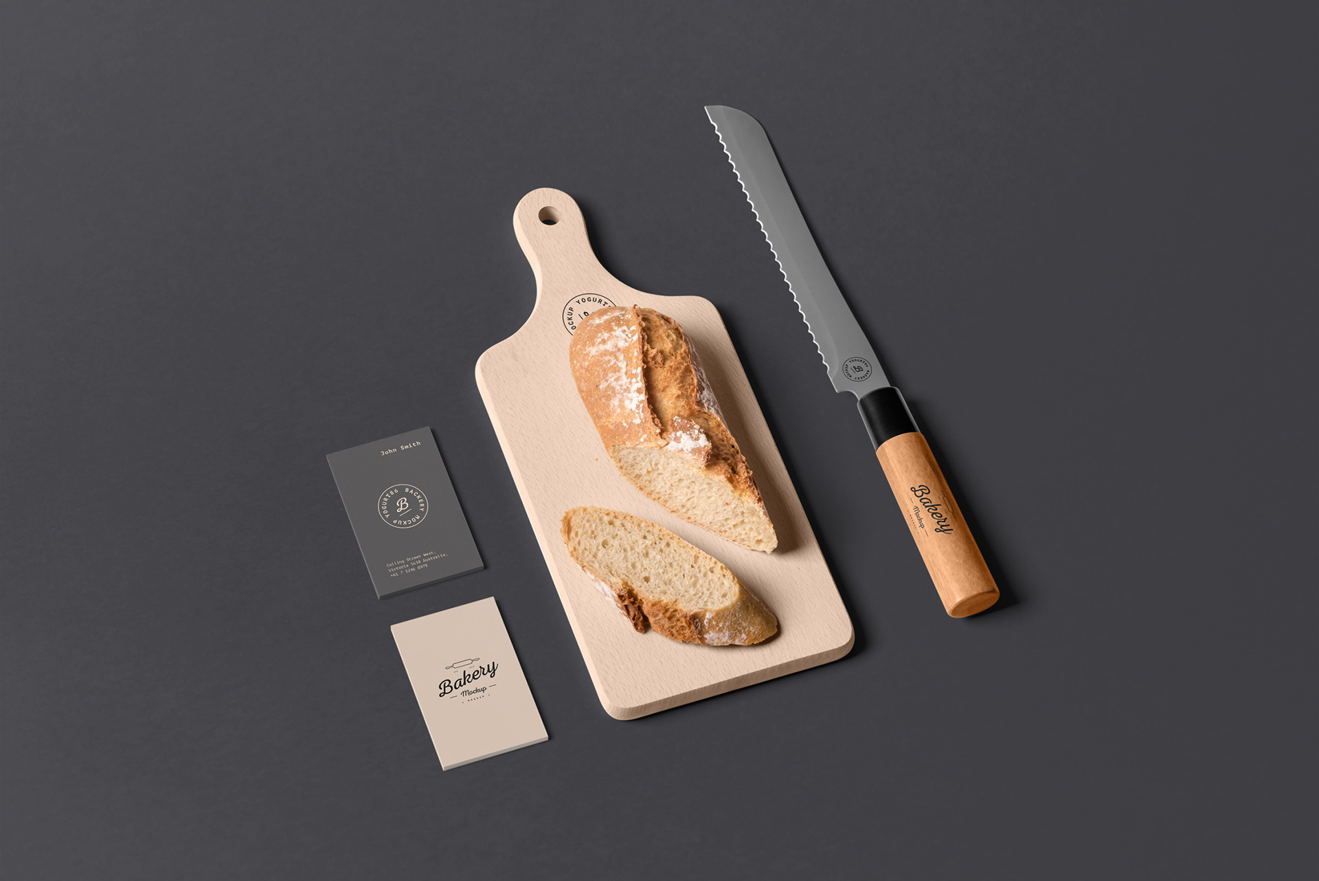 8个面包店品牌VI设计展示样机模板素材 Bakery Branding Mock-up_img_2