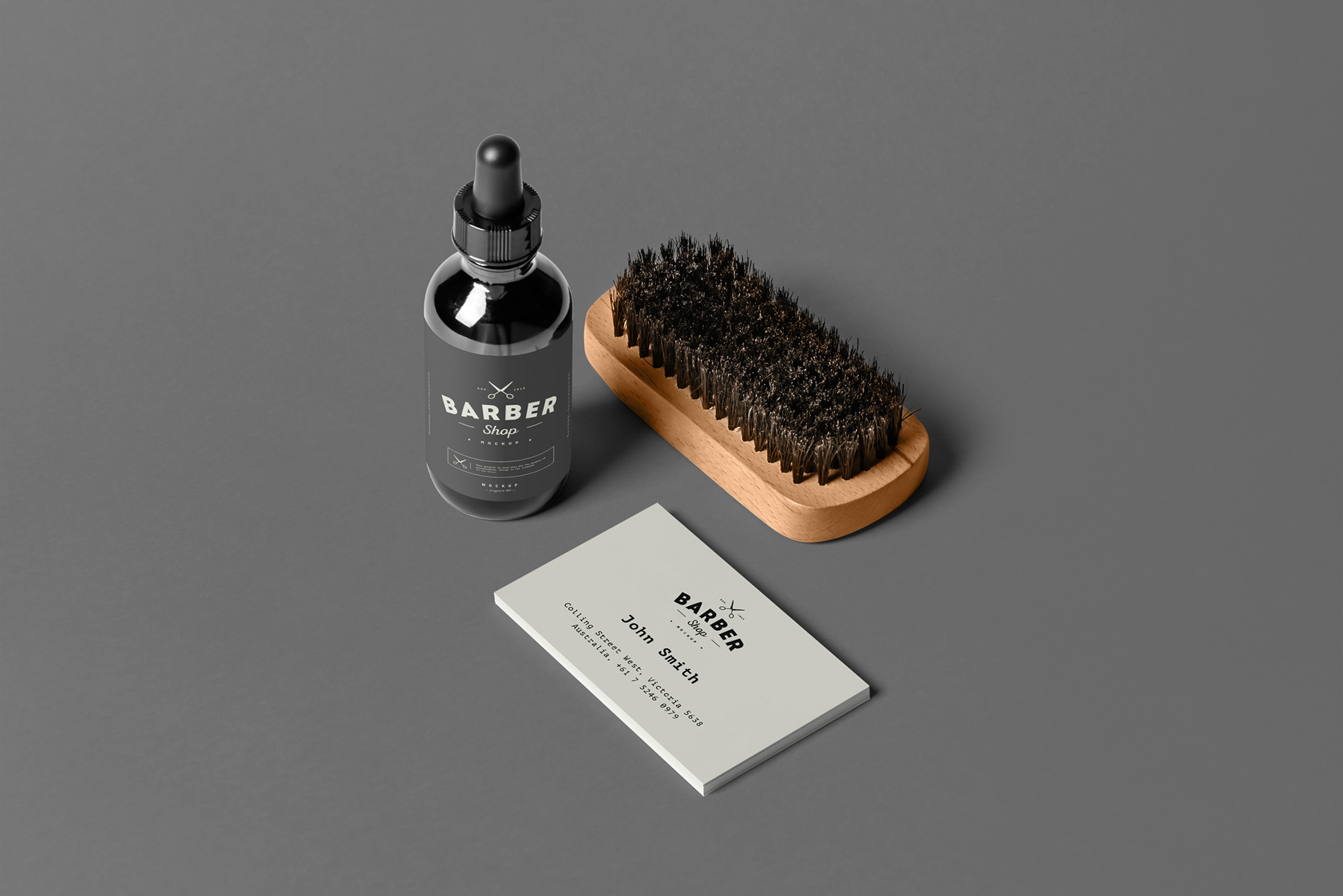 理发店品牌VI设计展示样机模板素材 Barber Shop Branding Mock-up_img_2