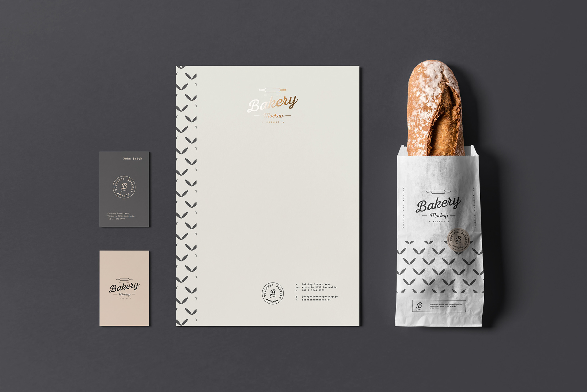 8个面包店品牌VI设计展示样机模板素材 Bakery Branding Mock-up_img_2