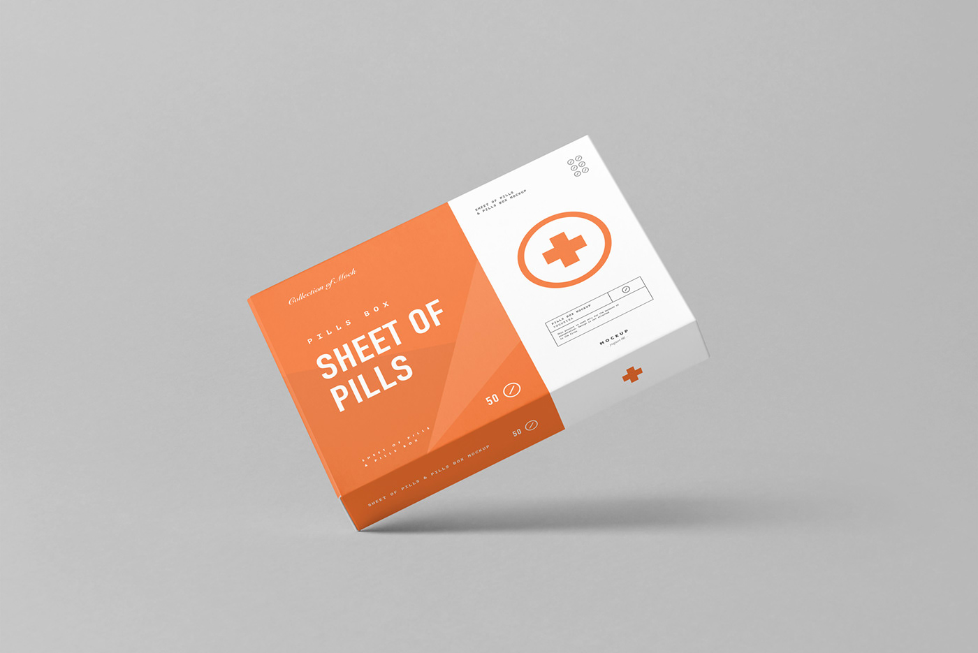 医疗药丸包装盒设计展示样机模板 Pills Box Mockup 2_img_2