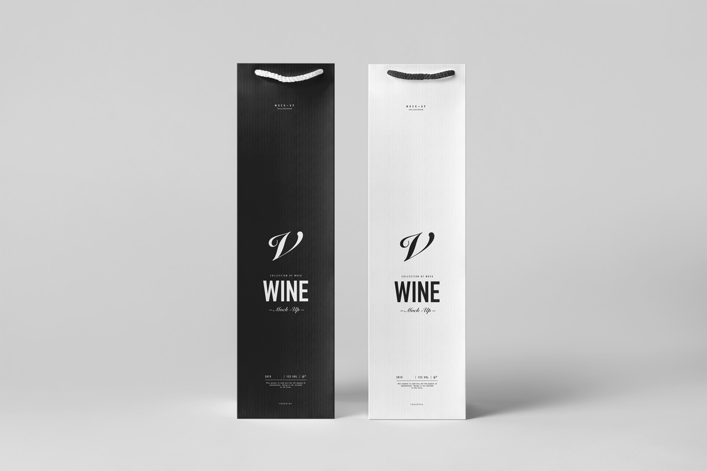 葡萄酒酒瓶产品包装袋样机展示素材 Wine Bag & Bottle Mockup_img_2