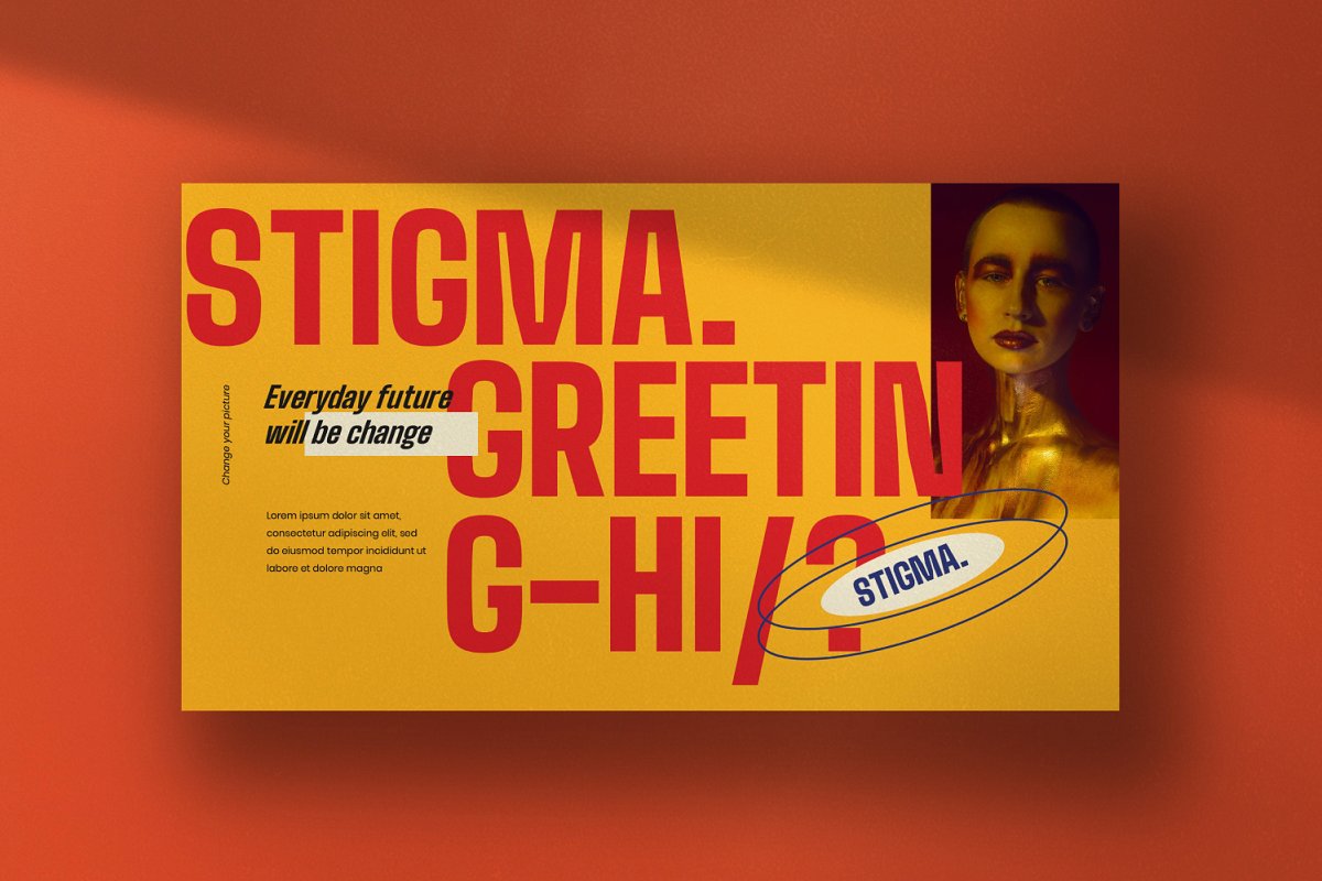 现代潮流时尚创意撞色PPT演示文稿模板 STIGMA Powerpoint - Creative Design_img_2