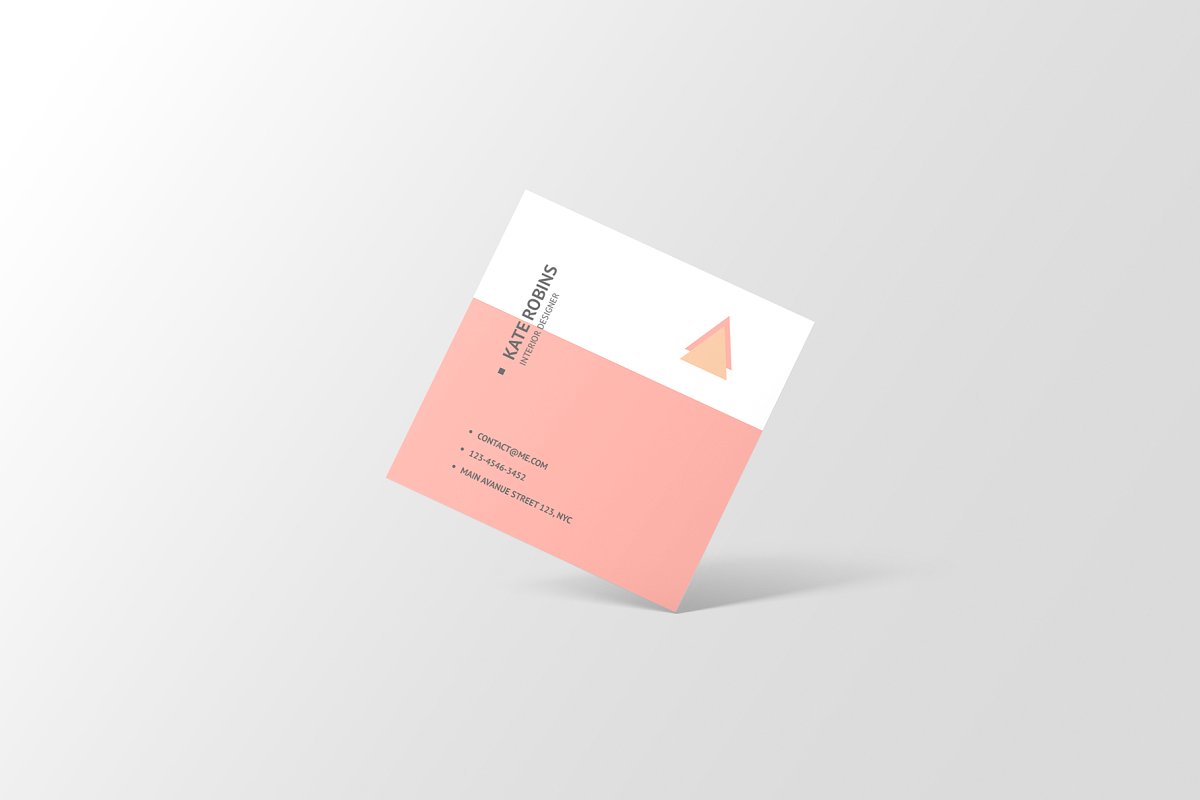 14个方形商务名片设计展示图PSD样机模板 Square Business Card Mockup_img_2