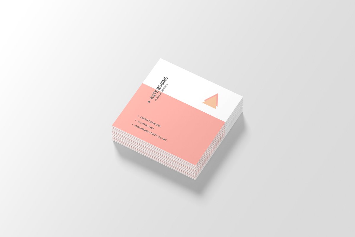 14个方形商务名片设计展示图PSD样机模板 Square Business Card Mockup_img_2