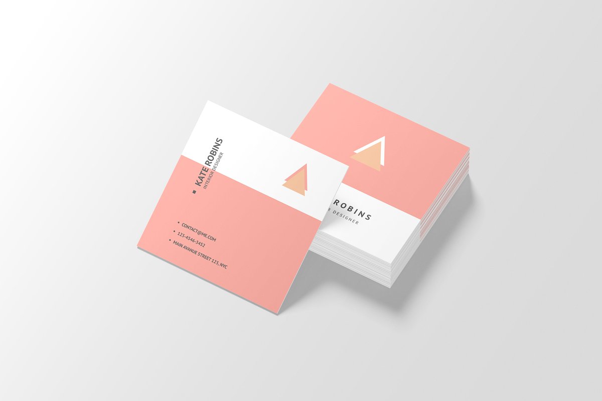 14个方形商务名片设计展示图PSD样机模板 Square Business Card Mockup_img_2