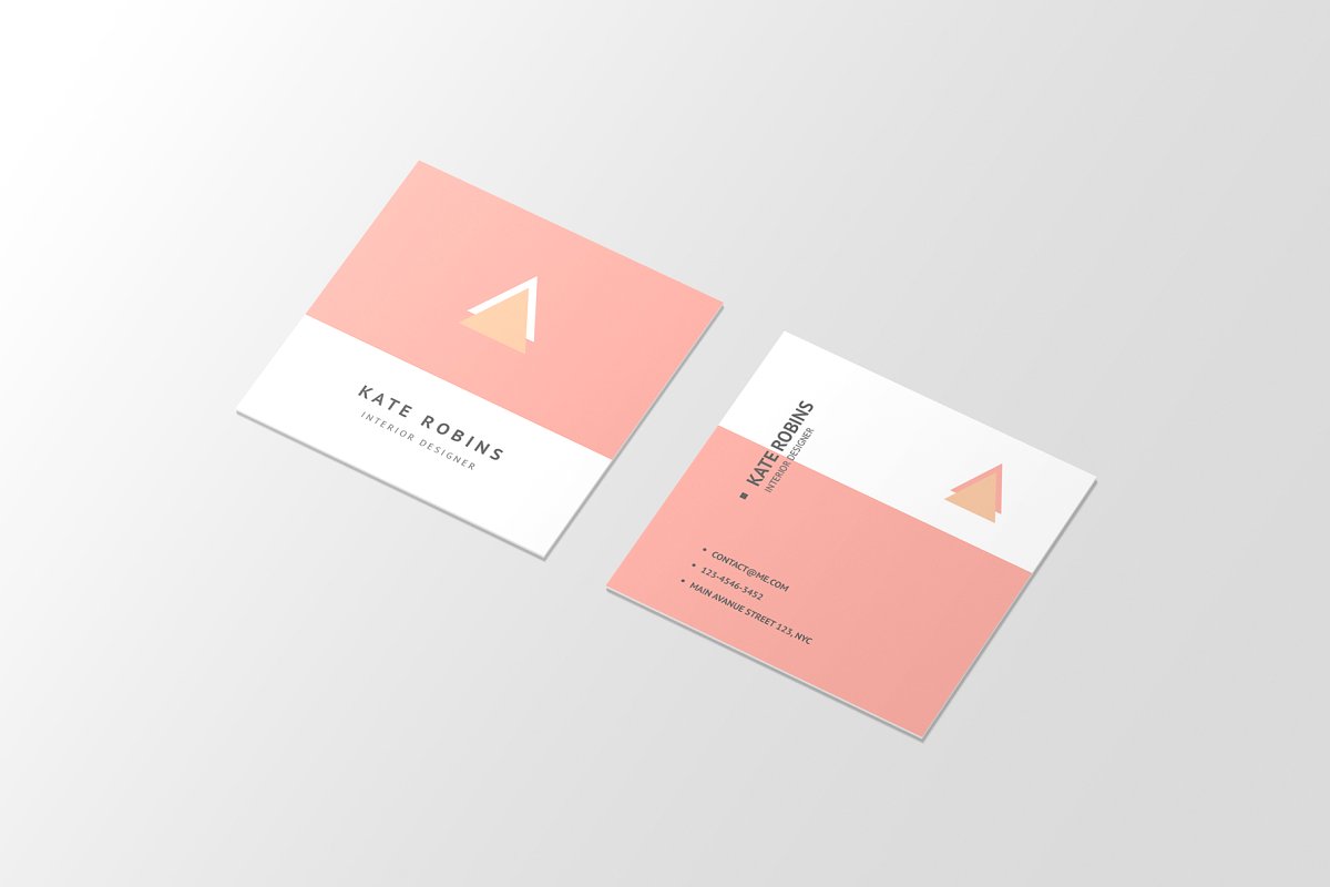 14个方形商务名片设计展示图PSD样机模板 Square Business Card Mockup_img_2