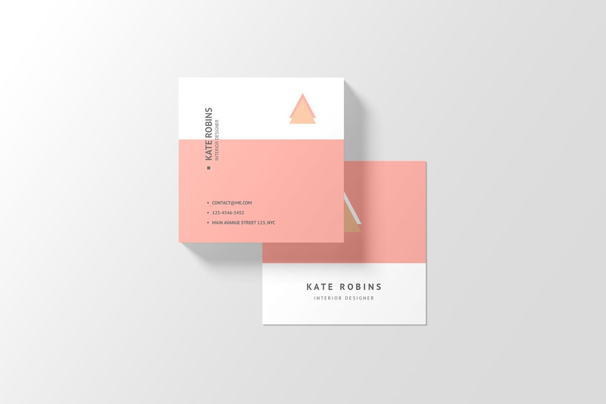 14个方形商务名片设计展示图PSD样机模板 Square Business Card Mockup_img_2