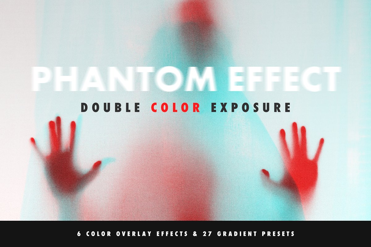 27种幻影双曝光效果图摄影照片后期处理PS动作预设 Double Color Exposure Effect_img_2