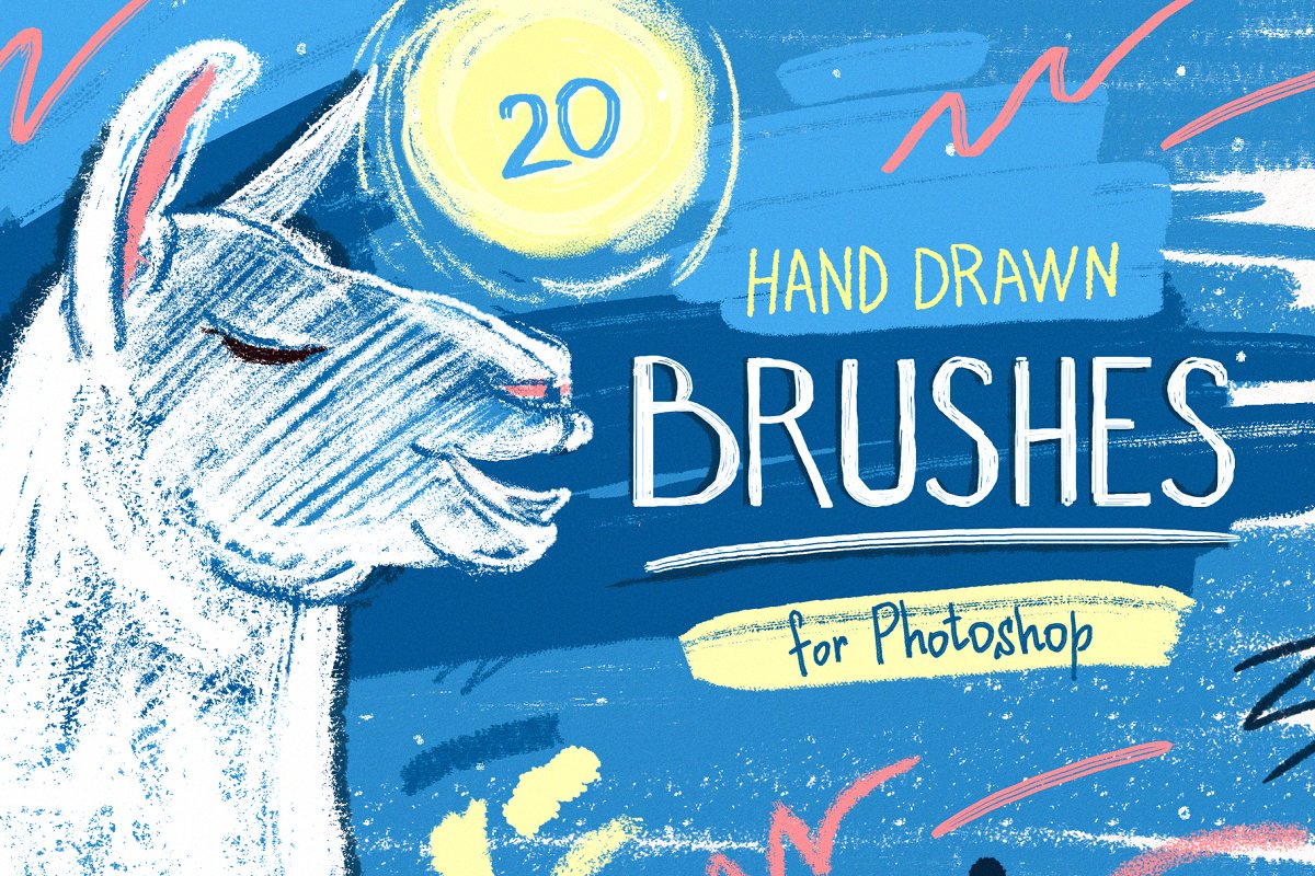 20种柔软海绵状绘画PS笔刷 Essential Hand Drawn Brushes_img_2