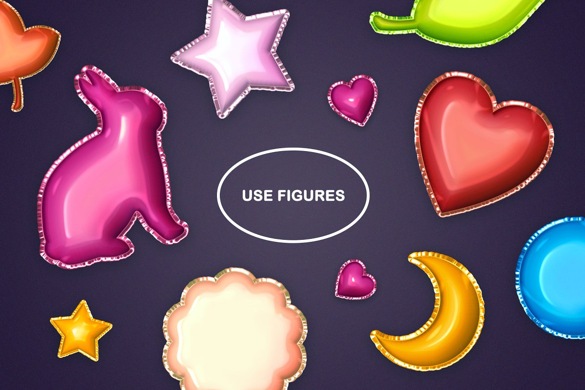 4种气球效果英文字体设计PSD模板样式 Foil Balloon Text Effects_img_2