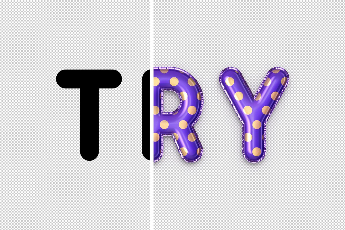 4种气球效果英文字体设计PSD模板样式 Foil Balloon Text Effects_img_2