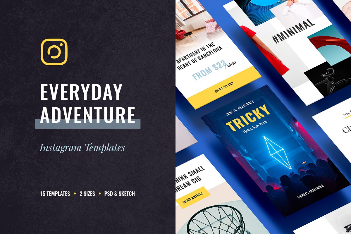 30个旅行主题Instagram故事社交媒体推广设计模板 Everyday Instagram Templates_img_2