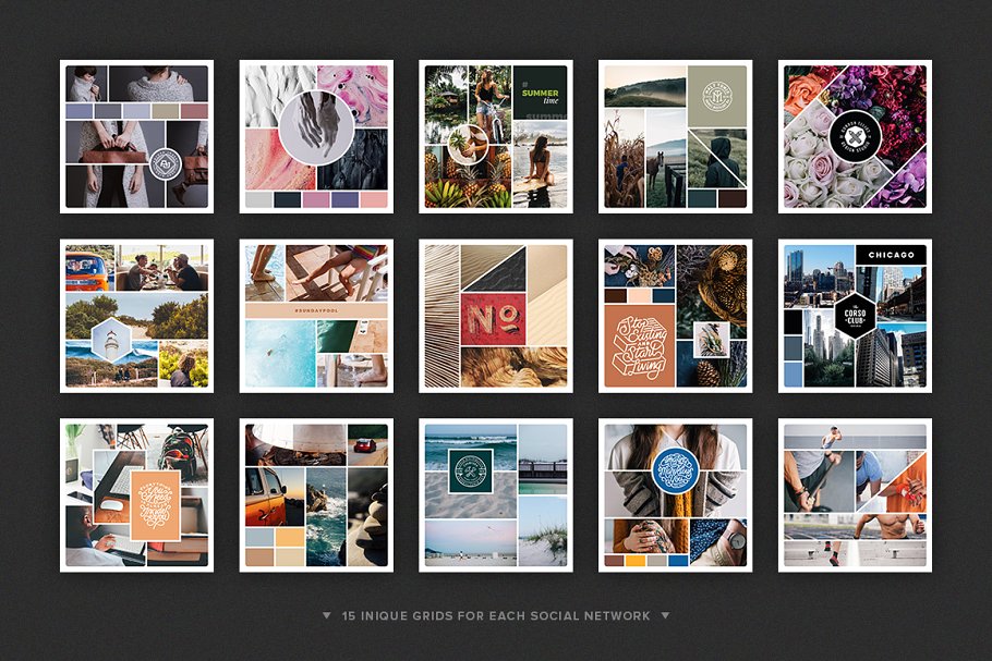 创意时装店Instagram&Facebook文章贴图设计模板合集 Mood Boards Collection_img_2