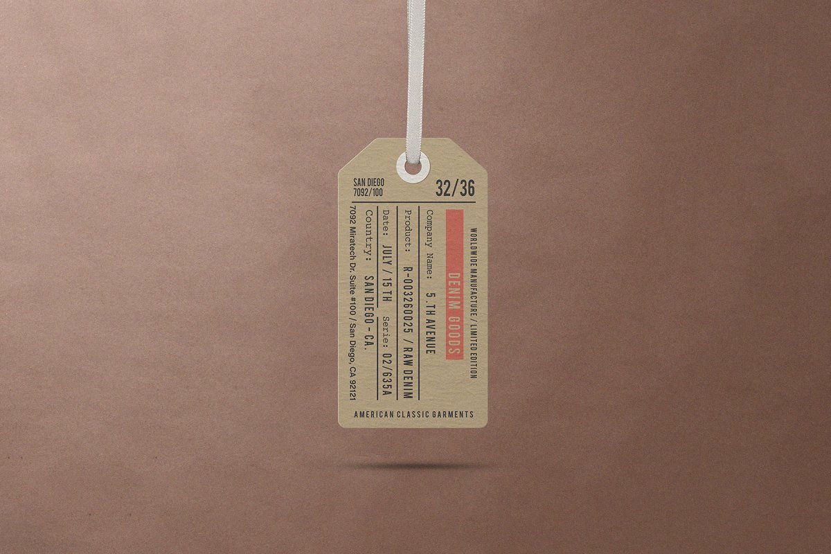 极简主义服装标签吊牌设计展示效果图样机模板 Garment Label Tag Mockups_img_2