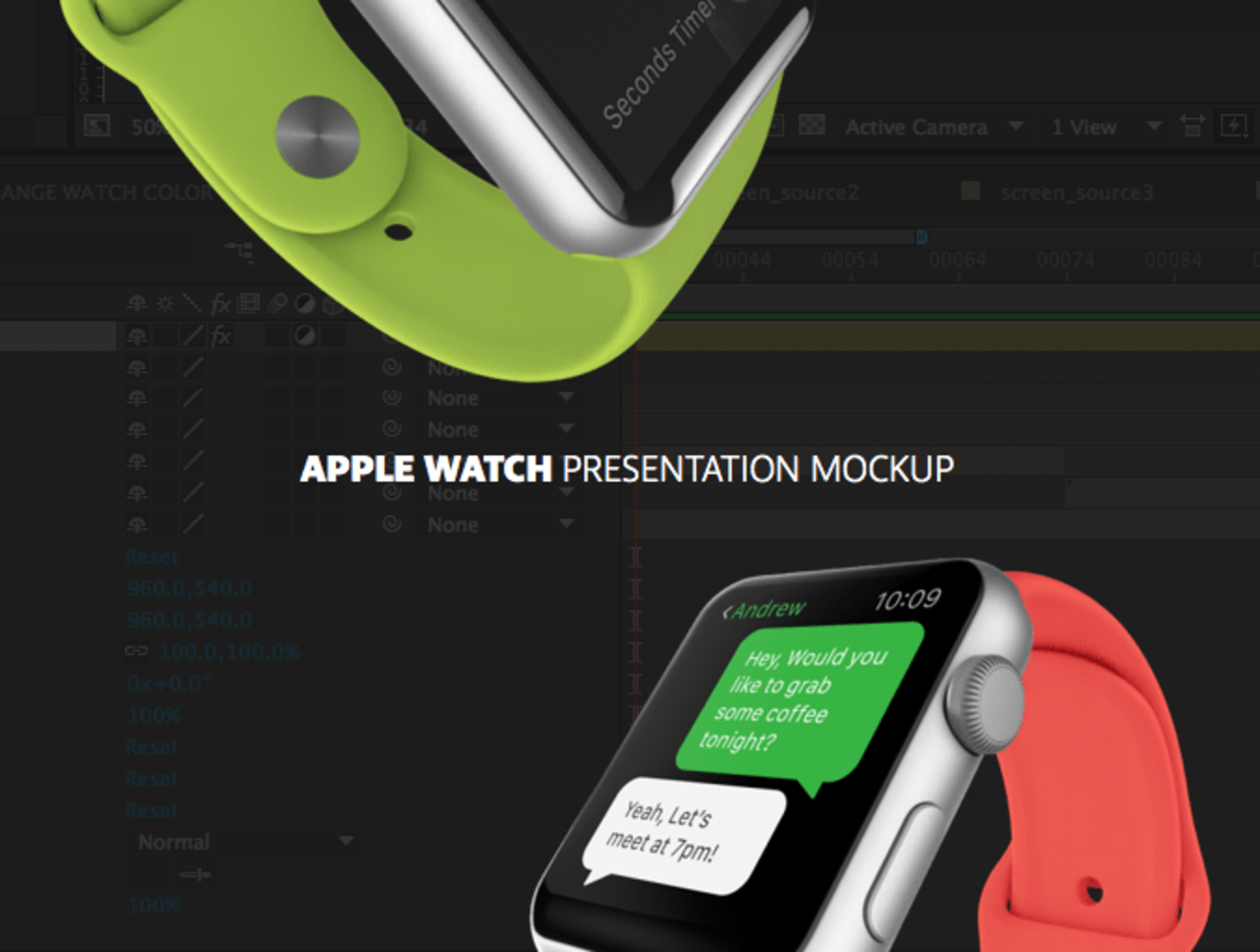 苹果iWatch智能手表屏幕演示样机模板 Apple Watch Presentation_img_2