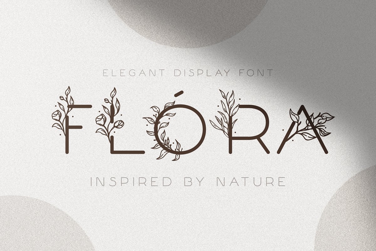 优雅女性化叶子花卉英文字体 Flóra - A Delicate Floral Font_img_2